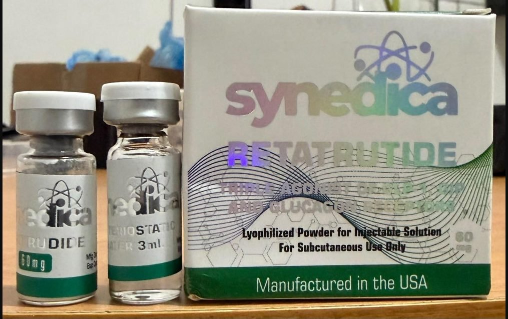 Counterfeit Retatrutide vials with copied branded box